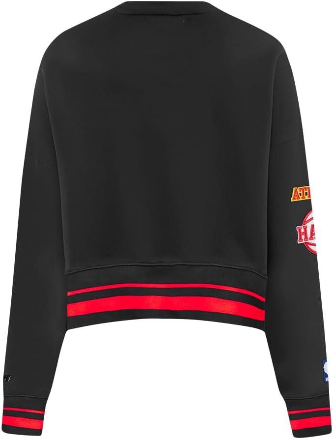 image:imagePro Standard NBA womens Womens Nba Mash Up Brushed Back French Terry Crewneck SweatshirtBlackRedBlack