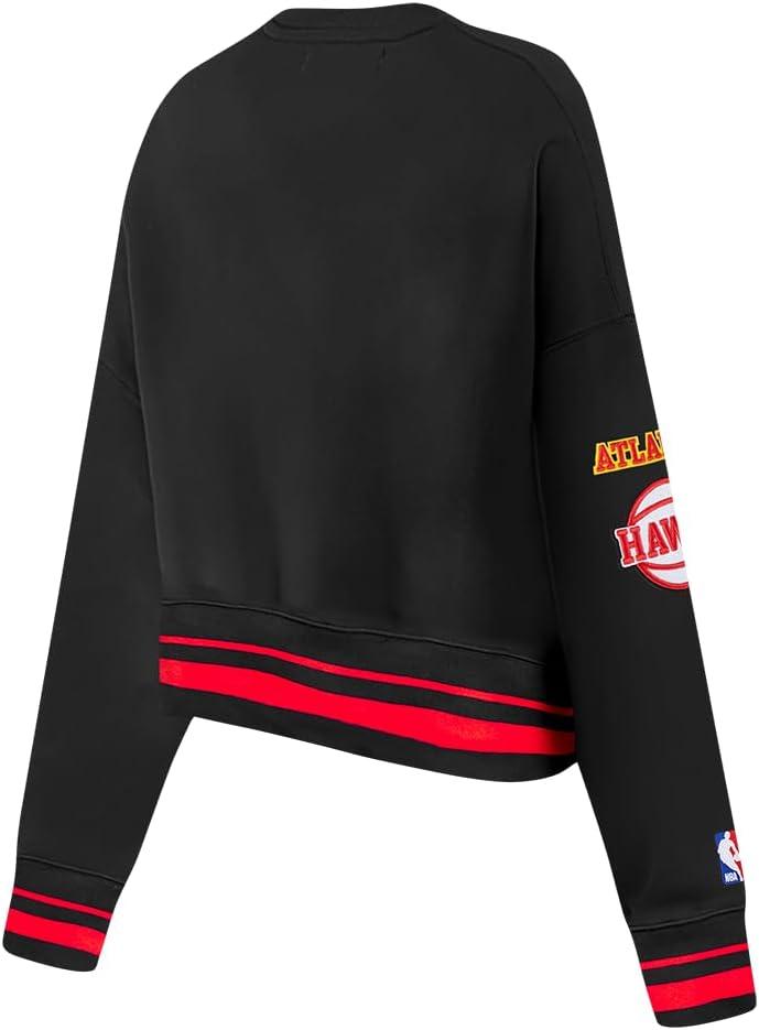 image:imagePro Standard NBA womens Womens Nba Mash Up Brushed Back French Terry Crewneck SweatshirtBlackRedBlack