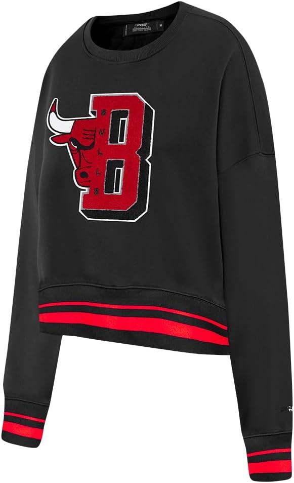 image:imagePro Standard NBA womens Womens Nba Mash Up Brushed Back French Terry Crewneck SweatshirtBlackRedBlack