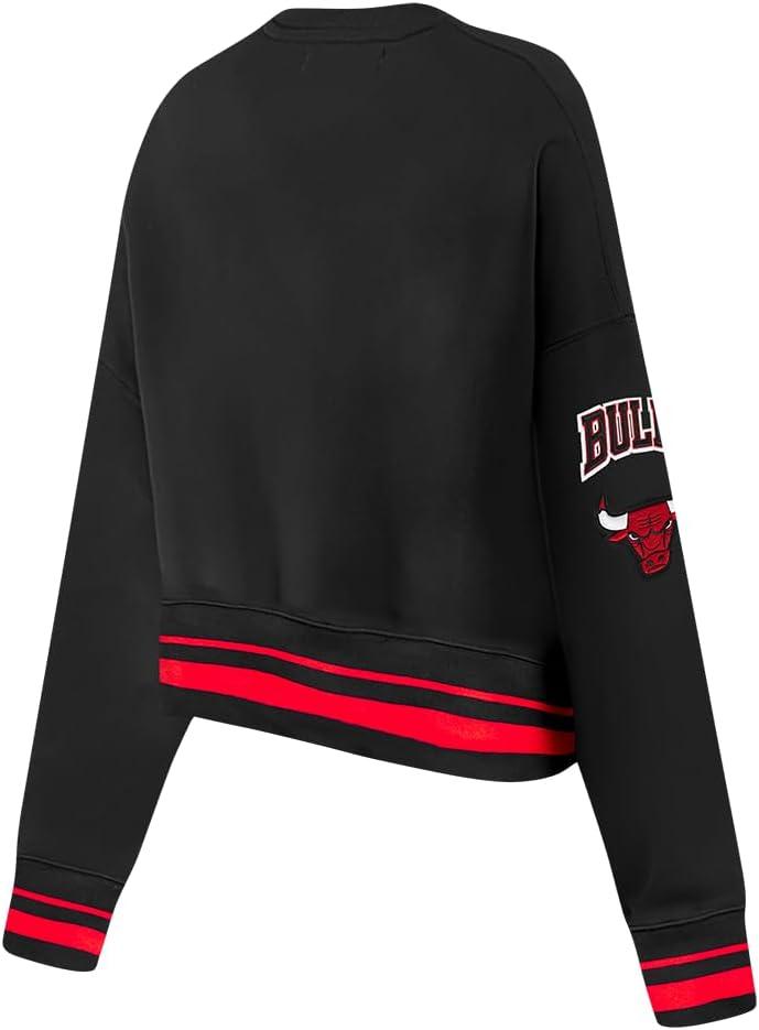 image:imagePro Standard NBA womens Womens Nba Mash Up Brushed Back French Terry Crewneck SweatshirtBlackRedBlack