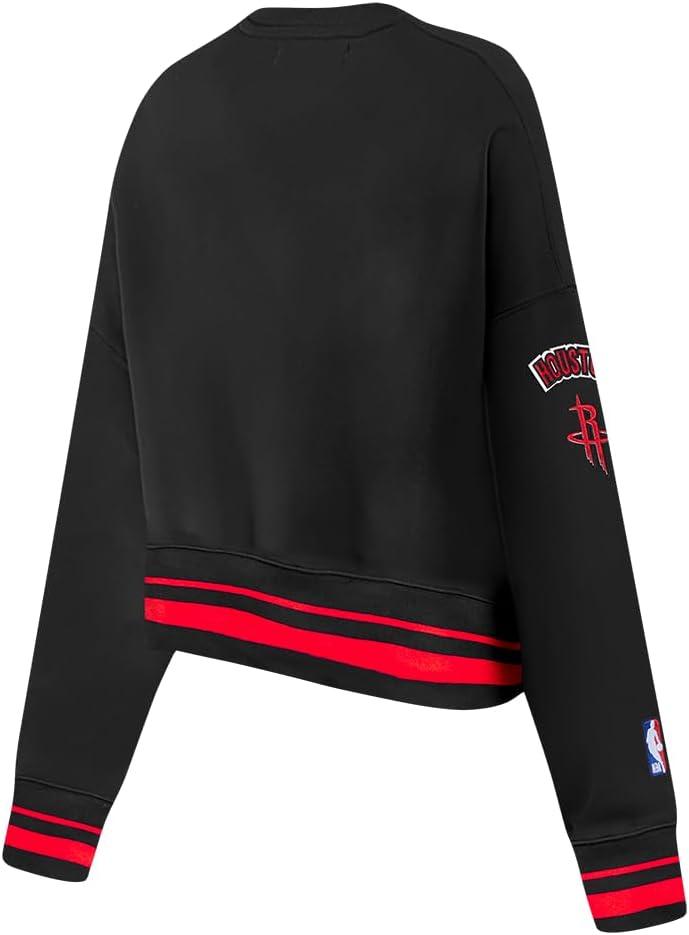 image:imagePro Standard NBA womens Womens Nba Mash Up Brushed Back French Terry Crewneck SweatshirtBlackRedBlack