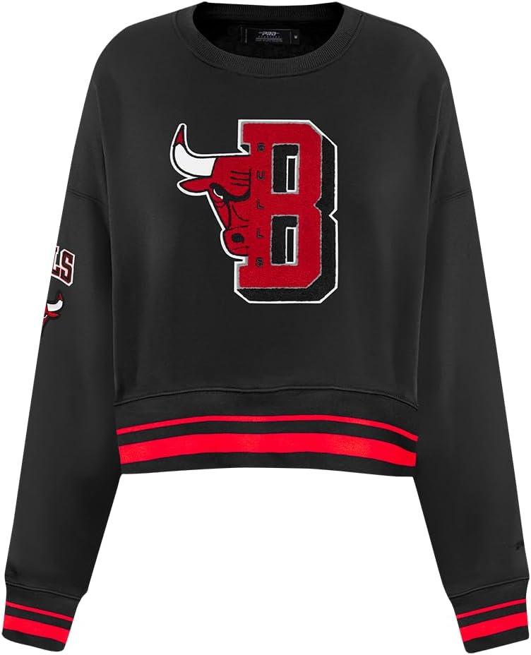 image:imagePro Standard NBA womens Womens Nba Mash Up Brushed Back French Terry Crewneck SweatshirtBlackRedBlack