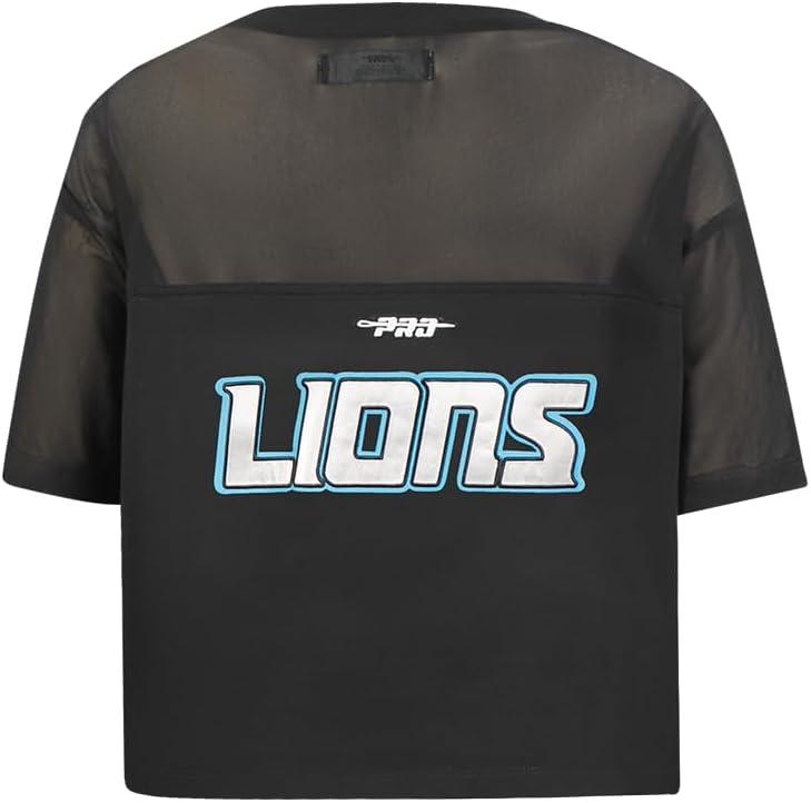 image:imagePro Standard Womens NFL Detroit Lions Sheer Influence Short Sleeve Boxy TeeBlack
