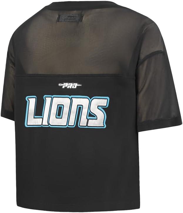 image:imagePro Standard Womens NFL Detroit Lions Sheer Influence Short Sleeve Boxy TeeBlack