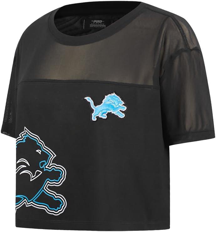 image:imagePro Standard Womens NFL Detroit Lions Sheer Influence Short Sleeve Boxy TeeBlack