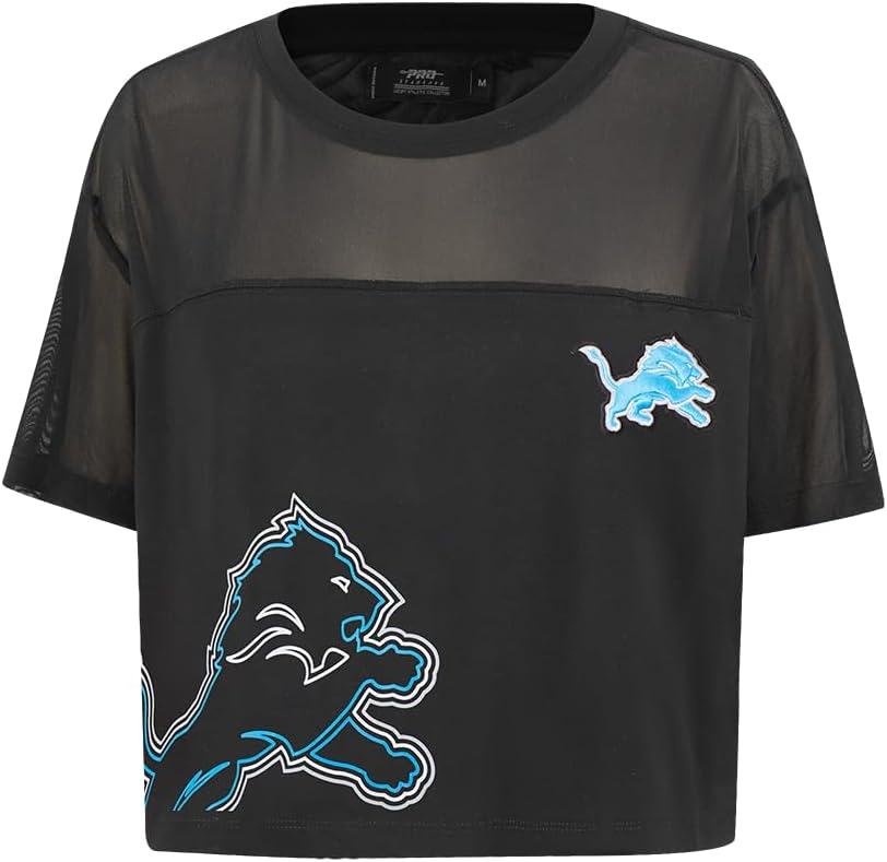 image:imagePro Standard Womens NFL Detroit Lions Sheer Influence Short Sleeve Boxy TeeBlack