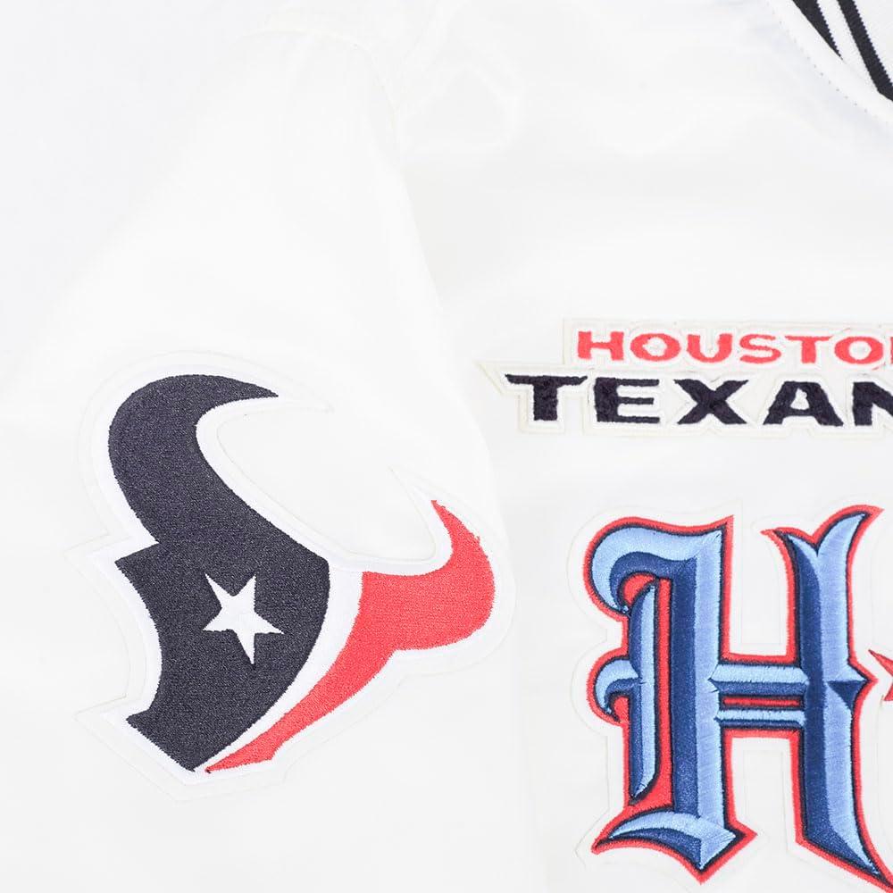 image:imagePro Standard Womens NFL Houston Texans Retro Classics Satin Jacket EggshellBlack L