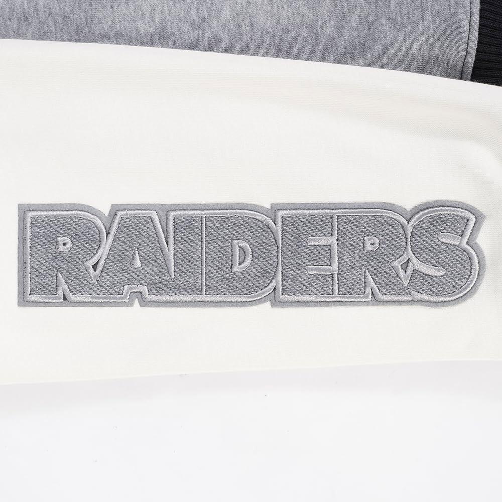 image:imagePro Standard Womens NFL Reverse French Terry Fleece Cropped Full Zip HoodieBlackGrayEggshell