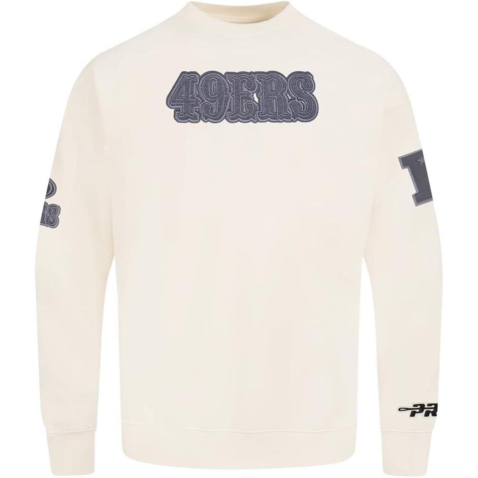 image:imagePro Standard Mens NFL Reverse French Terry Brushed Back French Terry Crewneck SweatshirtOffwhite