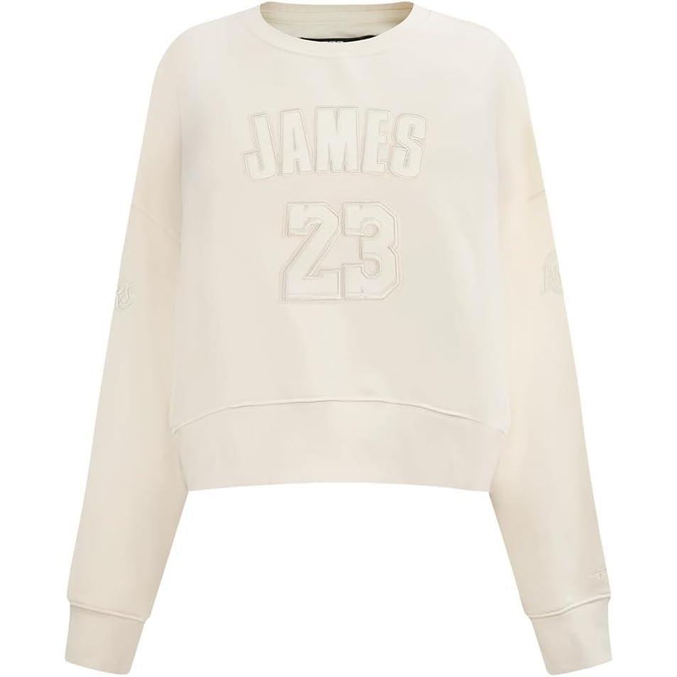 image:imagePro Standard NBA womens Womens Nba Los Angeles Lakers Neutrals Player Brushed Back French Terry Crewneck SweatshirtEggshell