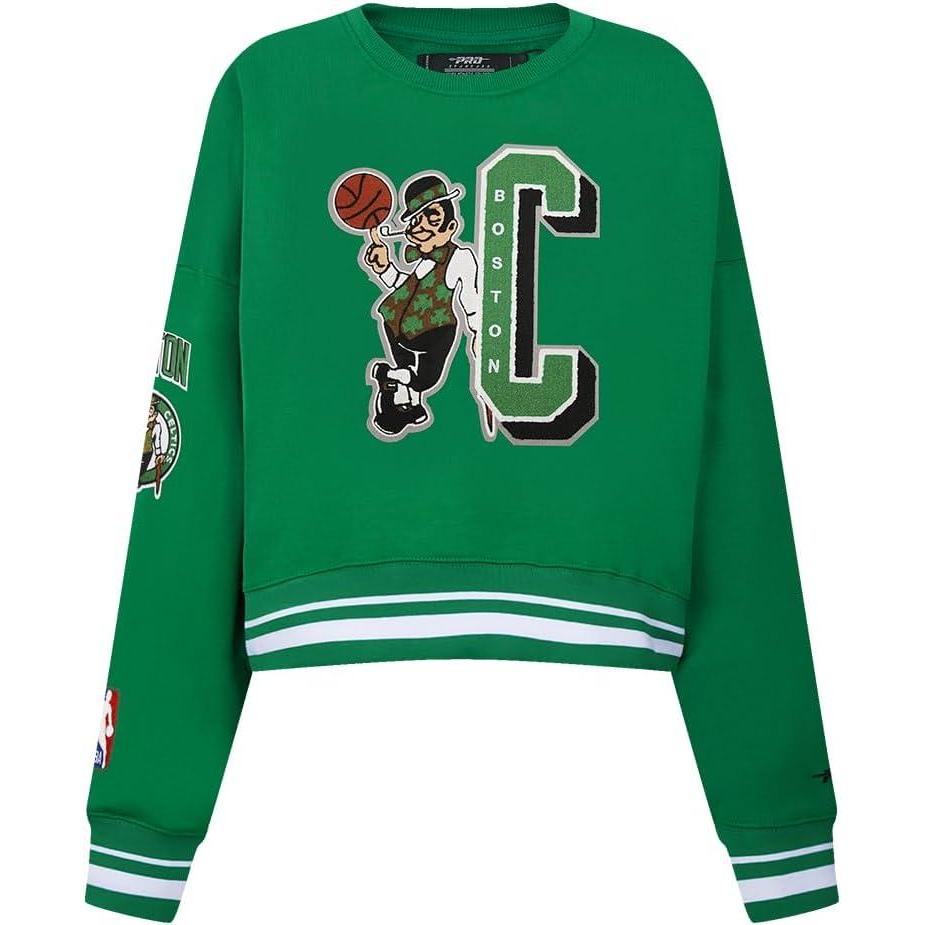 image:imagePro Standard NBA womens Womens Nba Mash Up Brushed Back French Terry Crewneck SweatshirtKelly Green