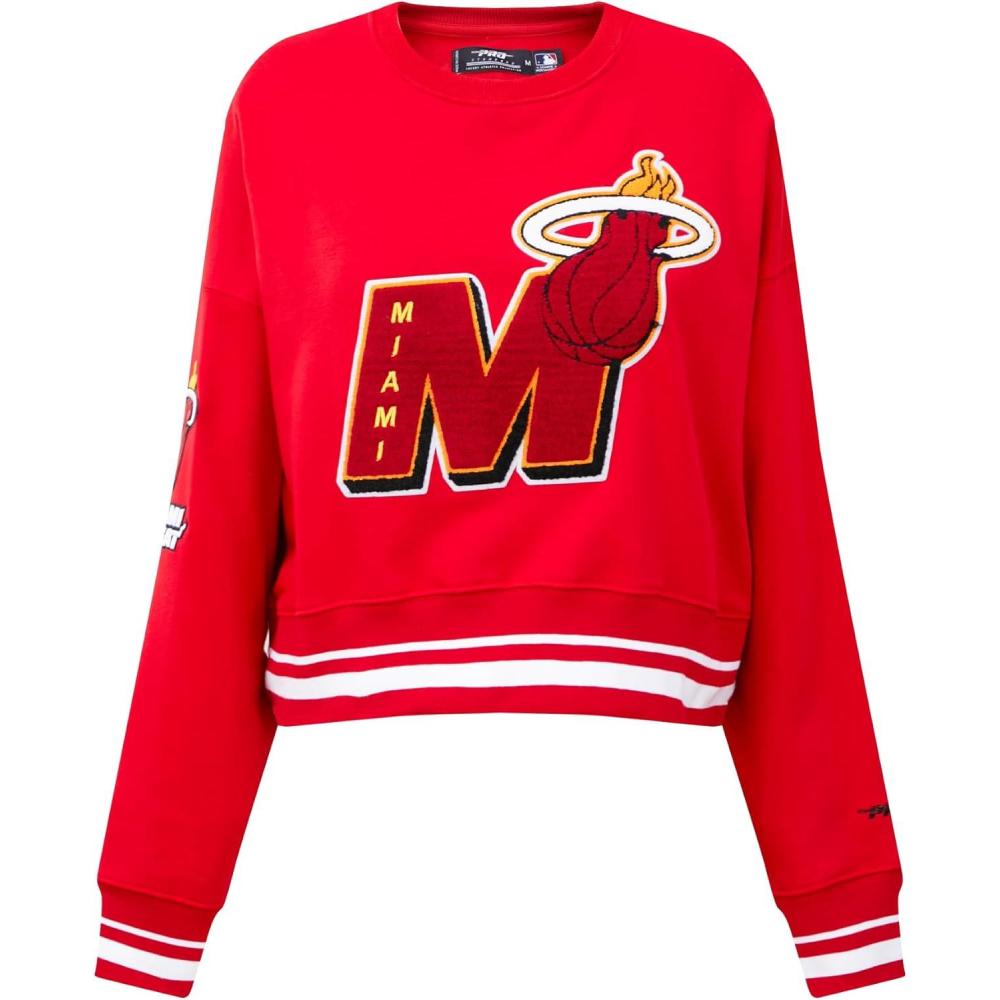 image:imagePro Standard NBA womens Womens Nba Mash Up Brushed Back French Terry Crewneck SweatshirtRed