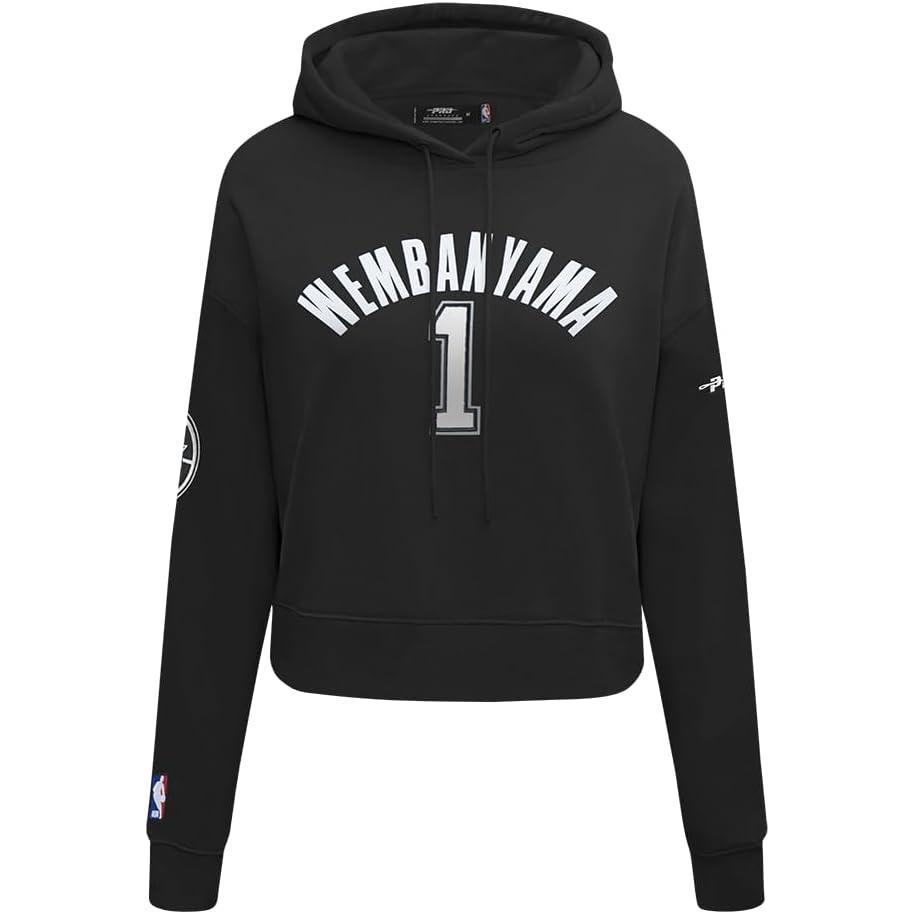 image:imagePro Standard NBA womens Womens Nba San Antonio Spurs Classic Player Brushed Back French Terry Cropped Pullover HoodieBlack