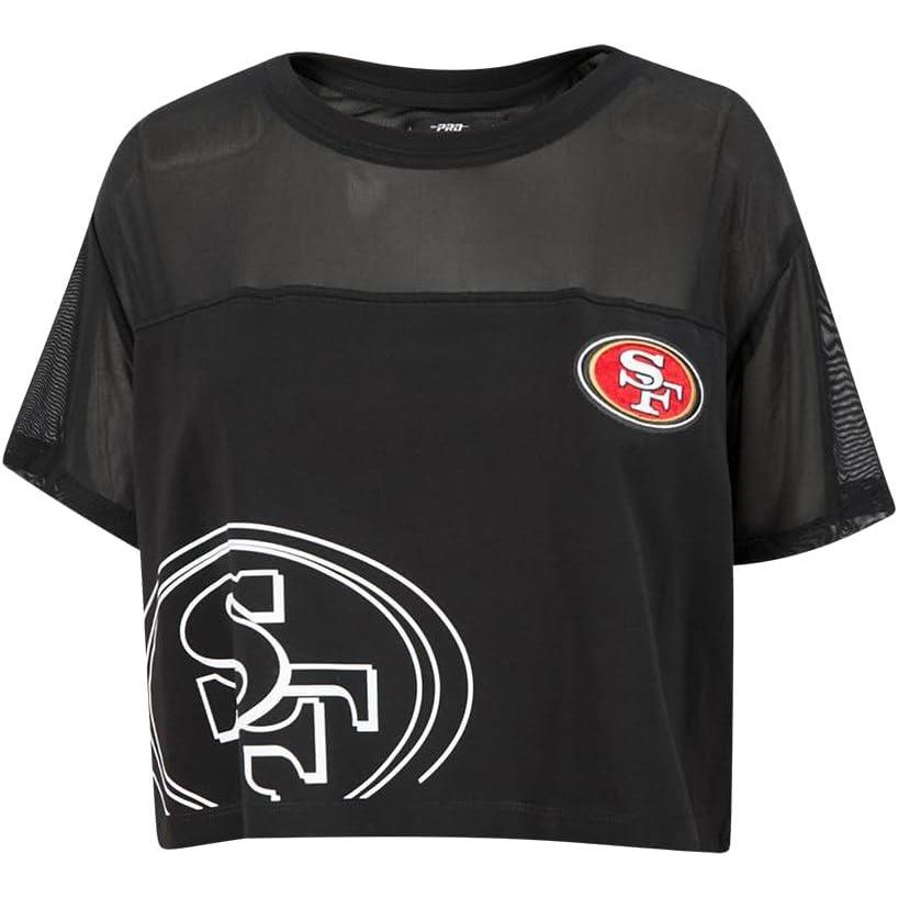 image:imagePro Standard Womens NFL Detroit Lions Sheer Influence Short Sleeve Boxy TeeBlack