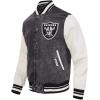 Pro Standard Mens NFL Rebel Athletics Denim Jacket(Washed Black/Eggshell)