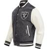 Pro Standard Mens NFL Rebel Athletics Denim Jacket(Washed Black/Eggshell)