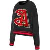 Pro Standard NBA womens Womens Nba Mash Up Brushed Back French Terry Crewneck Sweatshirt(Black/Red/Black)