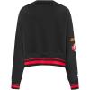 Pro Standard NBA womens Womens Nba Mash Up Brushed Back French Terry Crewneck Sweatshirt(Black/Red/Black)