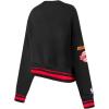 Pro Standard NBA womens Womens Nba Mash Up Brushed Back French Terry Crewneck Sweatshirt(Black/Red/Black)