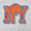 Pro Standard NBA womens Womens Nba Mash Up Brushed Back French Terry Crewneck Sweatshirt(Heather Grey/Royal/Orange)