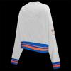 Pro Standard NBA womens Womens Nba Mash Up Brushed Back French Terry Crewneck Sweatshirt(Heather Grey/Royal/Orange)