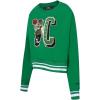 Pro Standard NBA womens Womens Nba Mash Up Brushed Back French Terry Crewneck Sweatshirt(Kelly Green)