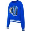 Pro Standard NBA womens Womens Nba Mash Up Brushed Back French Terry Crewneck Sweatshirt(Royal Blue)