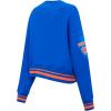 Pro Standard NBA womens Womens Nba Mash Up Brushed Back French Terry Crewneck Sweatshirt(Royal/Orange/Royal)