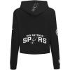 Pro Standard NBA womens Womens Nba San Antonio Spurs Classic Player Brushed Back French Terry Cropped Pullover Hoodie(Black)
