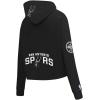 Pro Standard NBA womens Womens Nba San Antonio Spurs Classic Player Brushed Back French Terry Cropped Pullover Hoodie(Black)