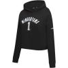 Pro Standard NBA womens Womens Nba San Antonio Spurs Classic Player Brushed Back French Terry Cropped Pullover Hoodie(Black)