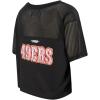Pro Standard Womens NFL Detroit Lions Sheer Influence Short Sleeve Boxy Tee(Black)