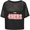 Pro Standard Womens NFL Detroit Lions Sheer Influence Short Sleeve Boxy Tee(Black)