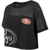 Pro Standard Womens NFL Detroit Lions Sheer Influence Short Sleeve Boxy Tee(Black)