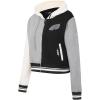 Pro Standard Womens NFL Reverse French Terry Fleece Cropped Full Zip Hoodie(Black)