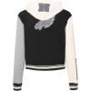 Pro Standard Womens NFL Reverse French Terry Fleece Cropped Full Zip Hoodie(Black)