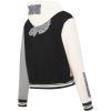 Pro Standard Womens NFL Reverse French Terry Fleece Cropped Full Zip Hoodie(Black)