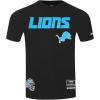 Pro Standard Mens NFL Detroit Lions Mesh Taping Tee Black 2XL