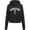 Pro Standard NBA womens Womens Nba San Antonio Spurs Classic Player Brushed Back French Terry Cropped Pullover Hoodie(Black)