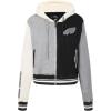 Pro Standard Womens NFL Reverse French Terry Fleece Cropped Full Zip Hoodie(Black)