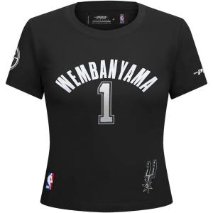 Pro Standard NBA Womens Womens NBA San Antonio Spurs Classic Player Cotton Short Sleeve Slim Tee(Black)