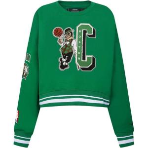 Pro Standard NBA womens Womens Nba Mash Up Brushed Back French Terry Crewneck Sweatshirt(Kelly Green)