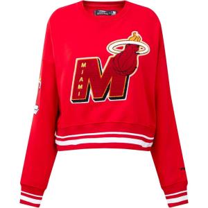 Pro Standard NBA womens Womens Nba Mash Up Brushed Back French Terry Crewneck Sweatshirt(Red)