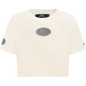 Pro Standard Womens NFL Reverse French Terry Short Sleeve Boxy Tee(Eggshell)