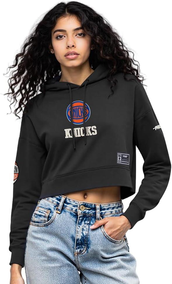 image:imagePro Standard NBA womens Womens Nba Modern Originals Brushed Back French Terry Cropped Pullover HoodieBlack