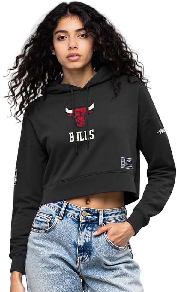 image:imagePro Standard NBA womens Womens Nba Modern Originals Brushed Back French Terry Cropped Pullover HoodieBlack