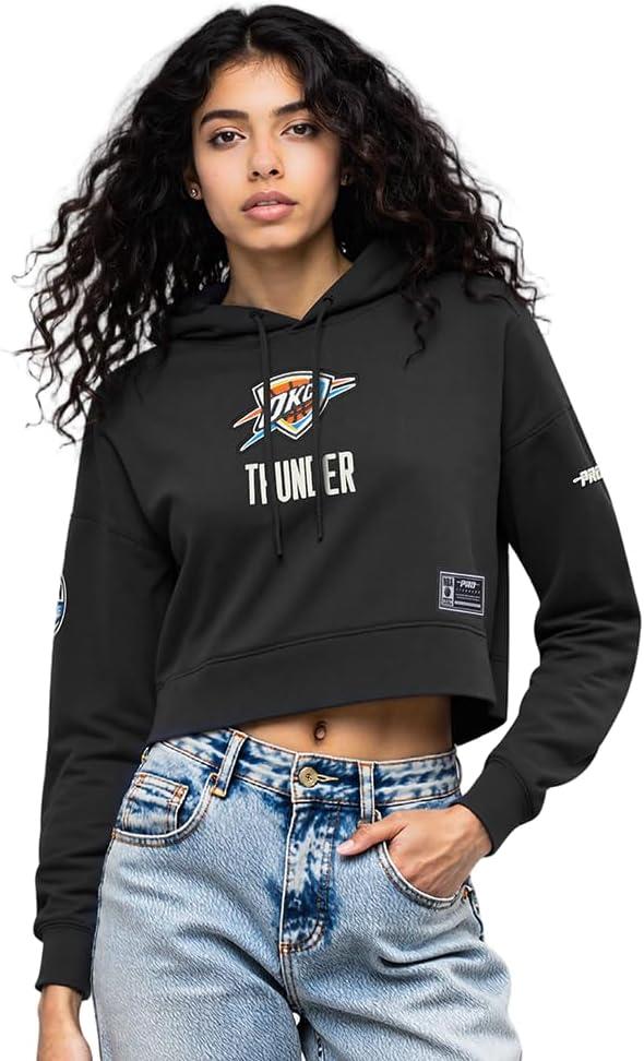 image:imagePro Standard NBA womens Womens Nba Modern Originals Brushed Back French Terry Cropped Pullover HoodieBlack