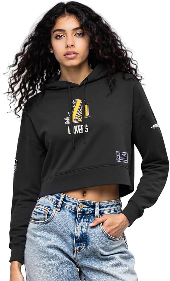 image:imagePro Standard NBA womens Womens Nba Modern Originals Brushed Back French Terry Cropped Pullover HoodieBlack