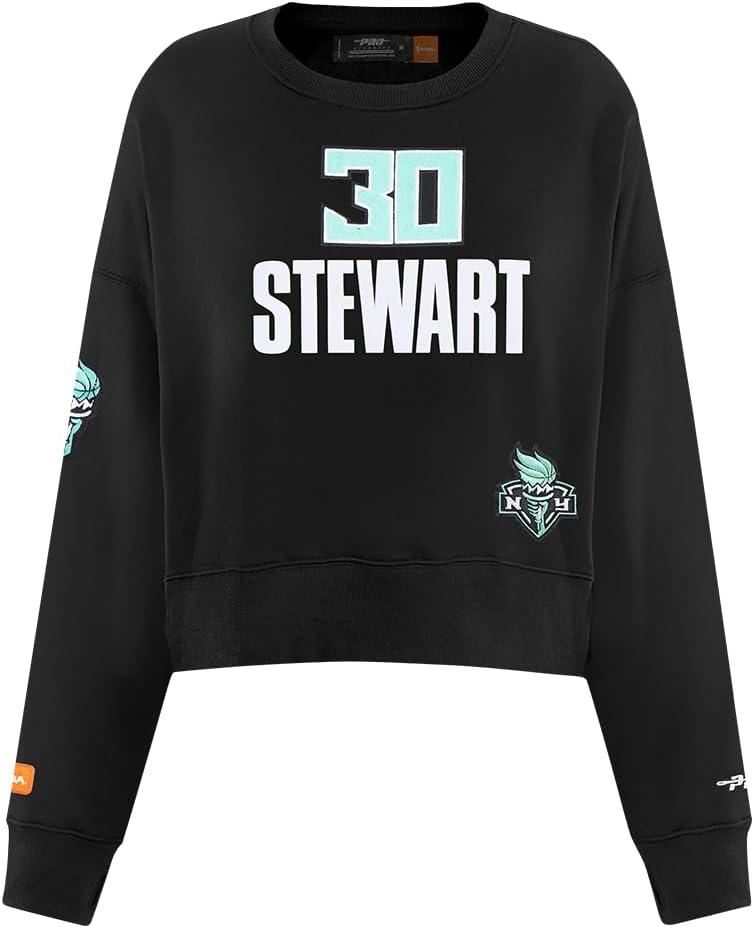 image:imagePro Standard WNBA womens Womens Wnba New York Liberty Classic Player Brushed Back French Terry Crewneck SweatshirtBlack