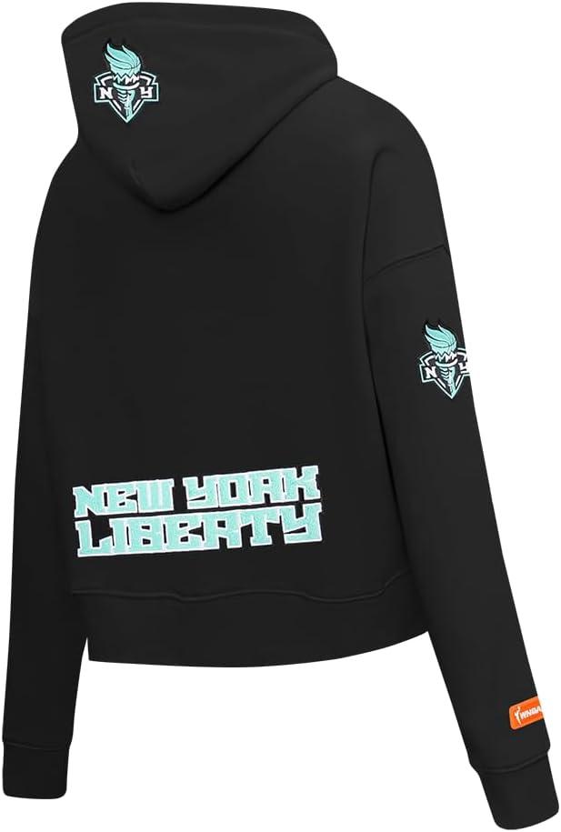 image:imagePro Standard WNBA womens Womens Wnba New York Liberty Classic Player Brushed Back French Terry Cropped Pullover HoodieBlack